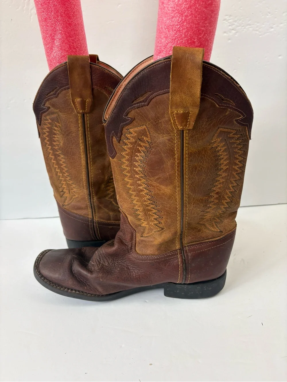 Old West Cowboy Boots Boys Size 7 Thunder Oiled BSY1871